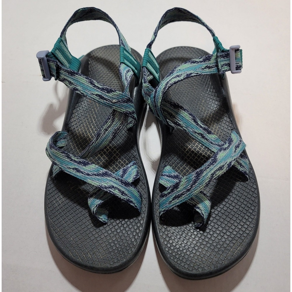 Chaco Z Cloud‎ 2 Women's Size 10 Trail Hiking Water Sandals Blue Green Waves - Picture 3 of 12